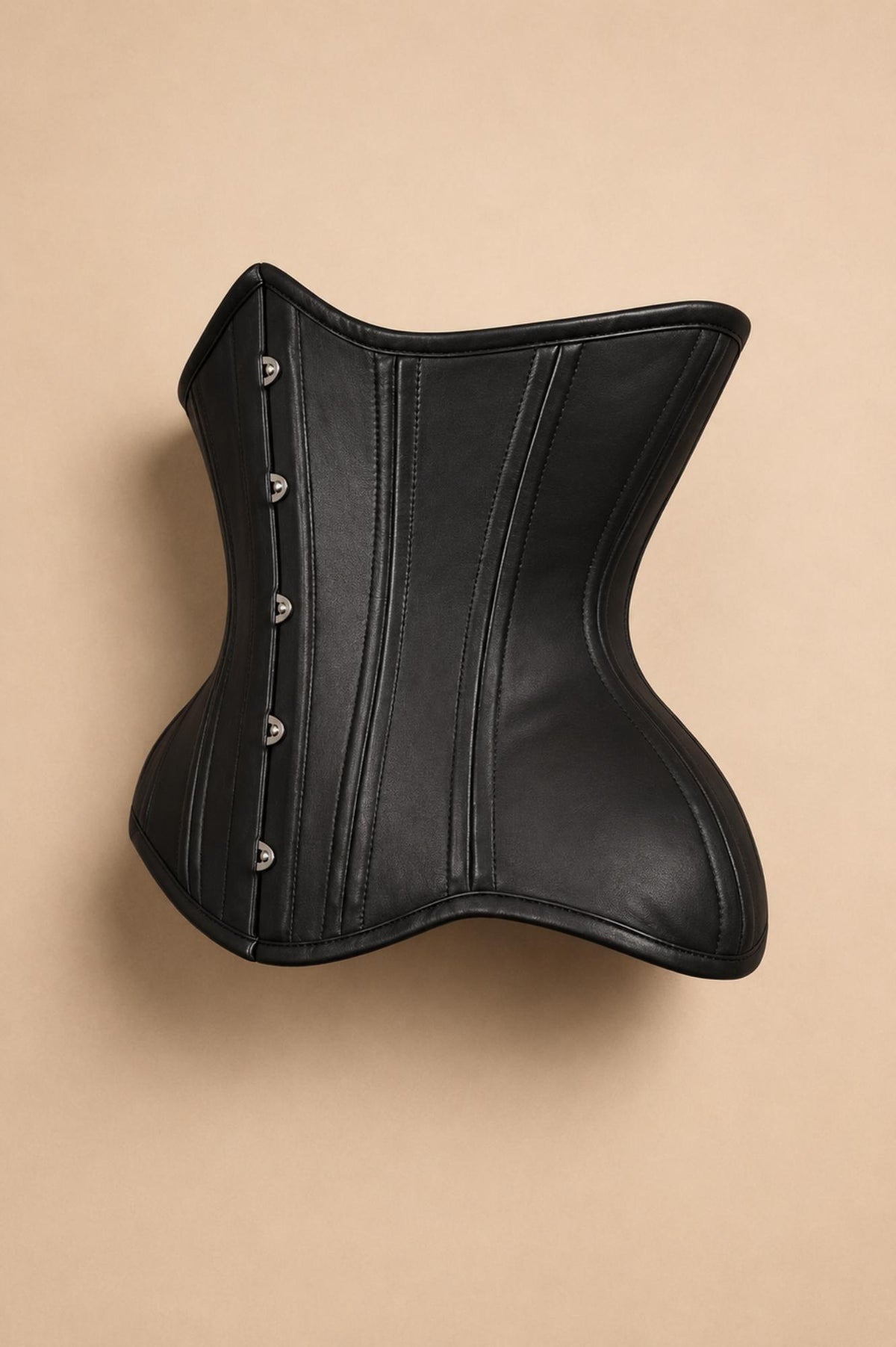 Close-up of real steel boning inside a Corset Vogue waist trainer corset