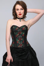 Black Floral Hourglass Corset