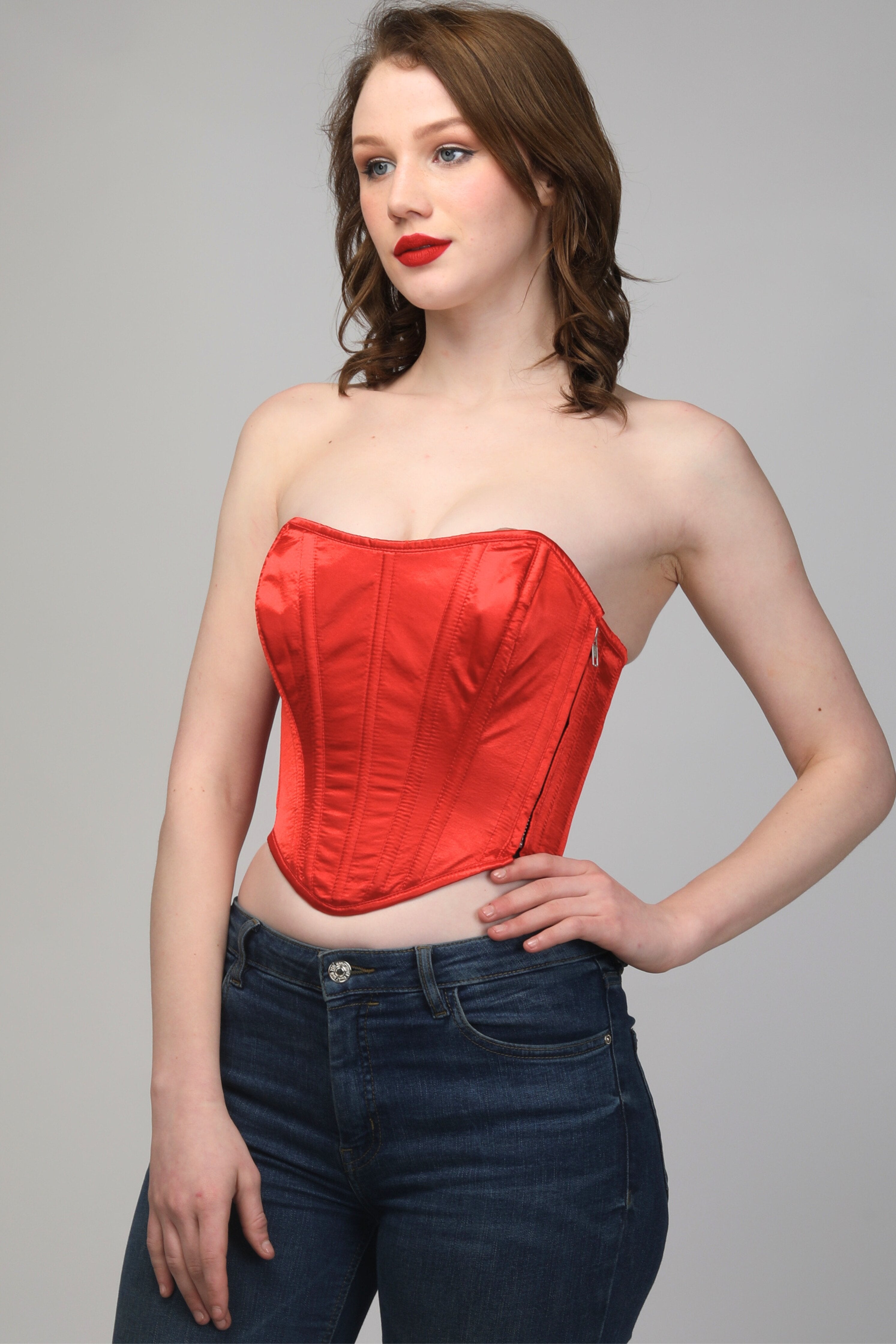 Fiery Seduction: Red Corset Top