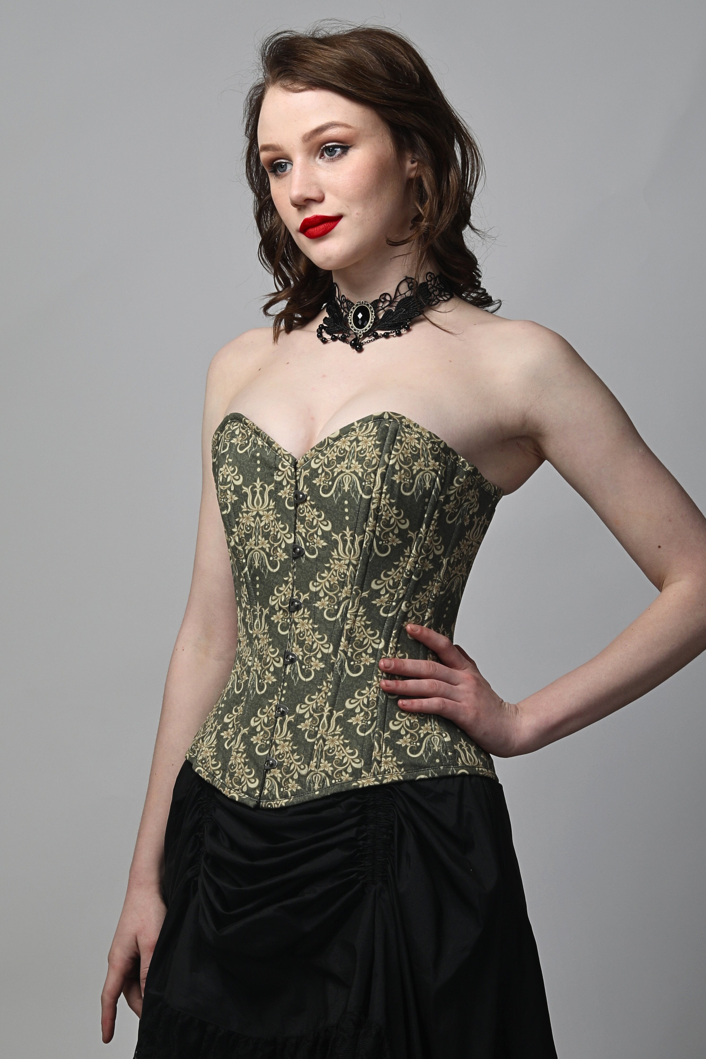 Printed Damask Hourglass Corset