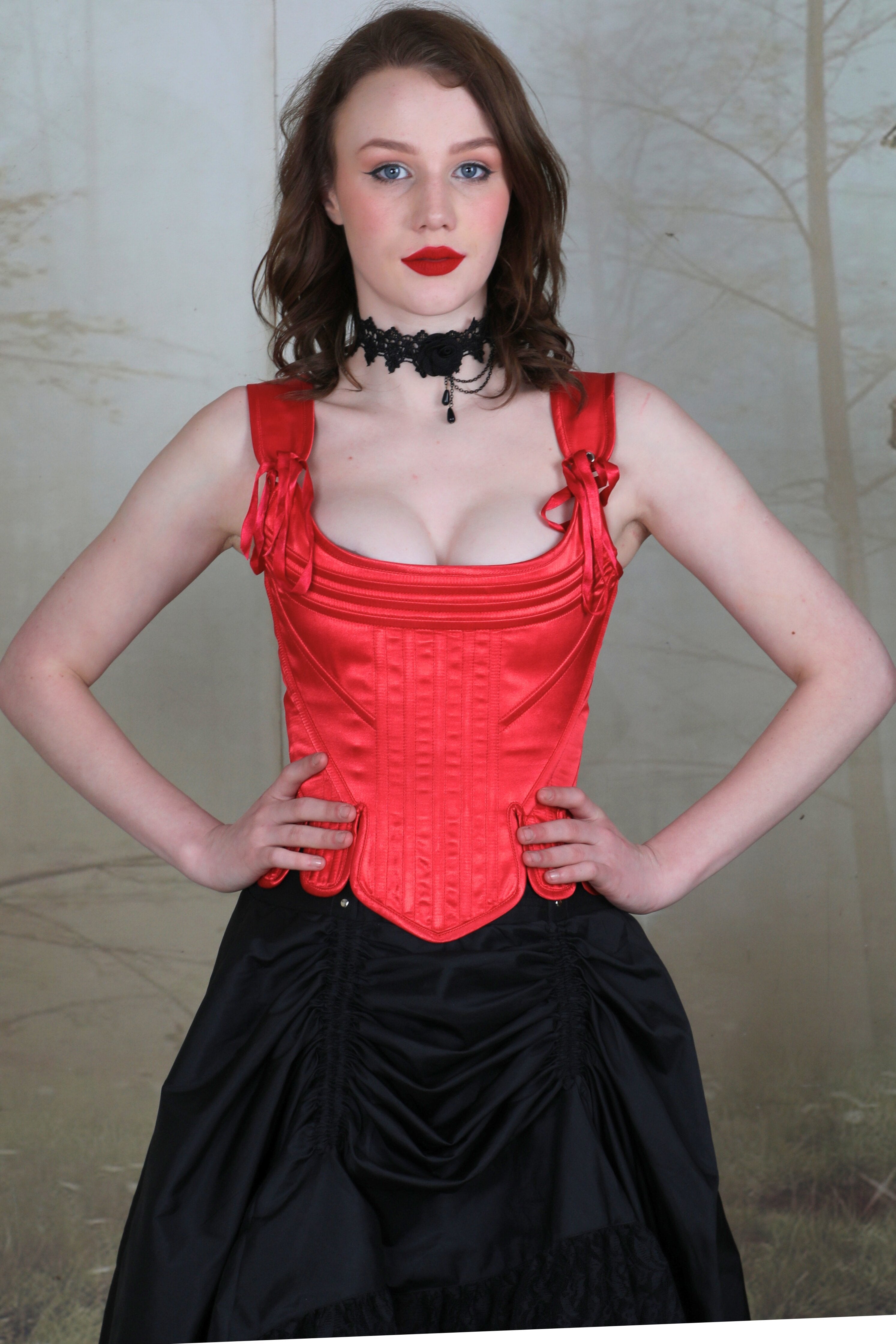 Regal Red Victorian Corset Top