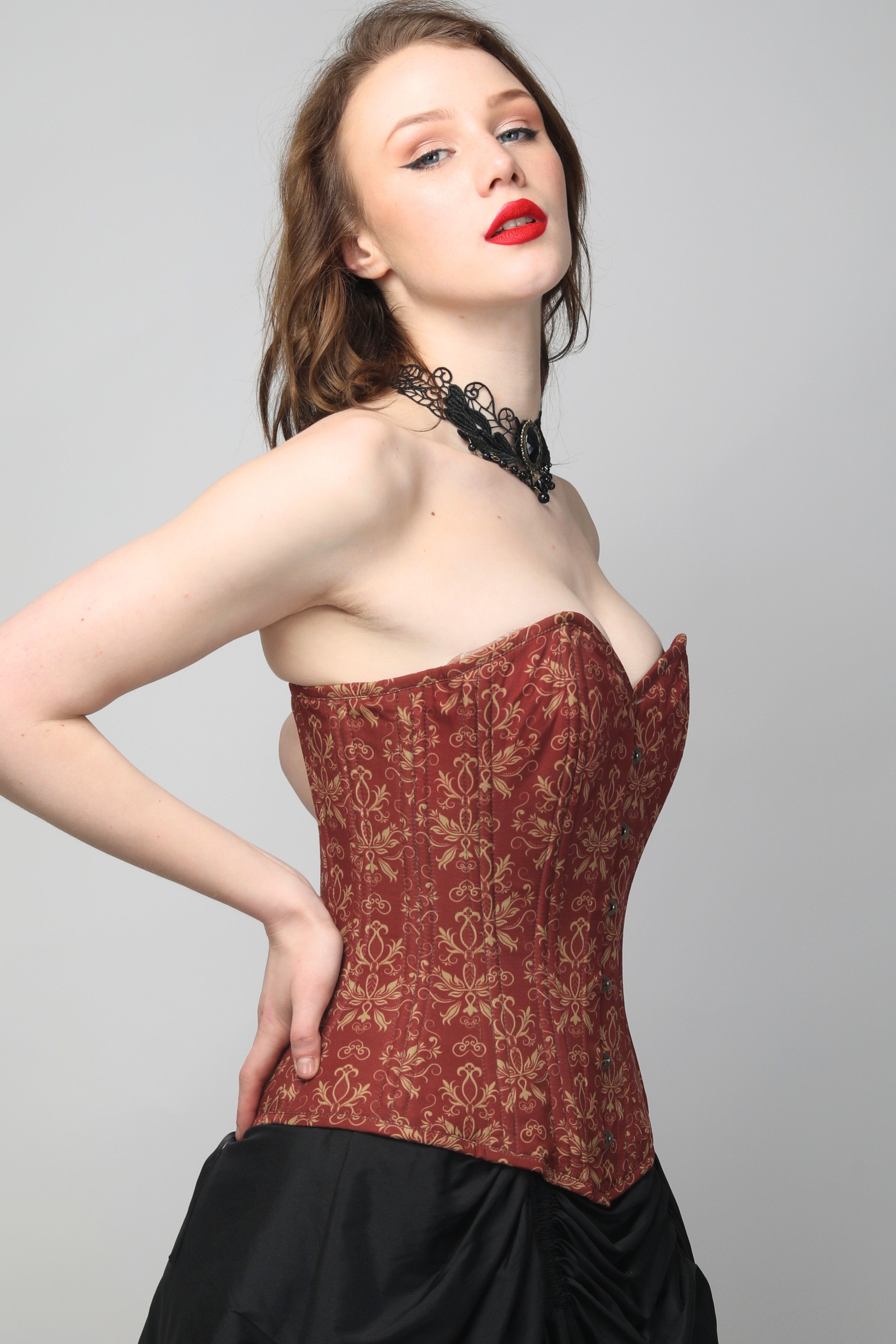 Damask Waist Cinched Corset