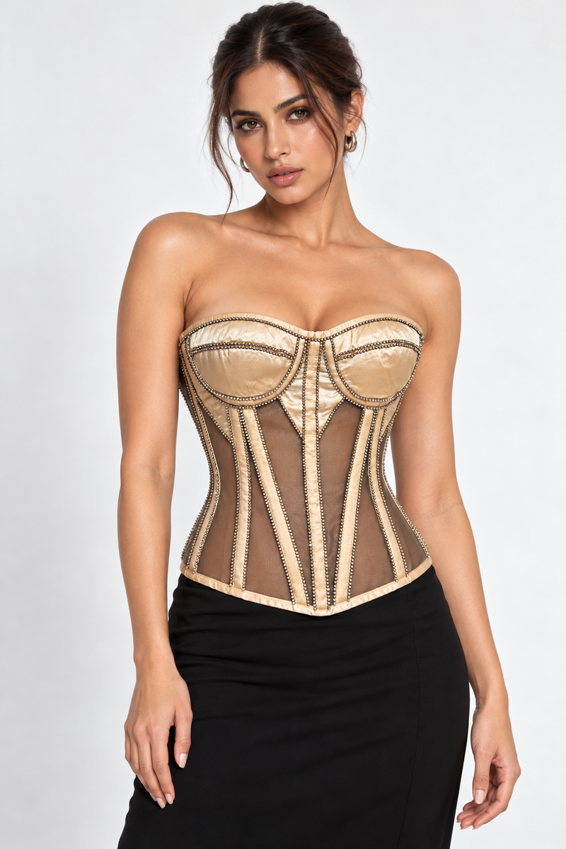 The Celeste Champagne Corset