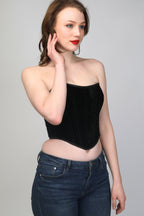 Chic black corset top side hourglass silhouette – Corset Vogue