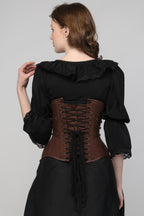 Brown Cinched Waist Buckle Corset Trainer