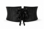 Modern Western Black Faux leather Corset Belt