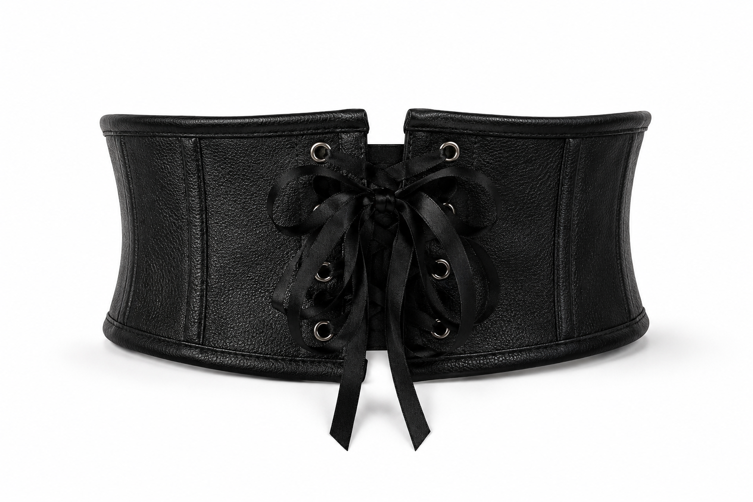 Modern Western Black Faux leather Corset Belt