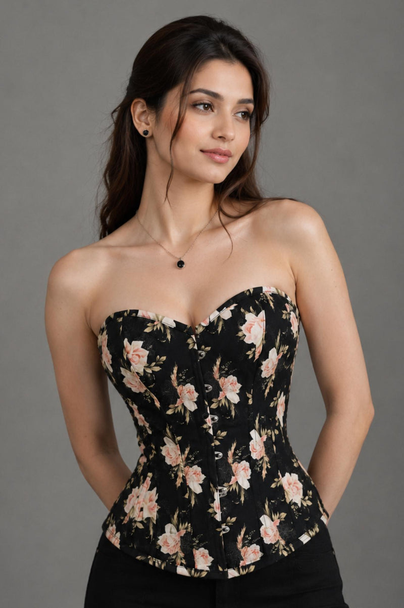 Black Bloom Floral Corset
