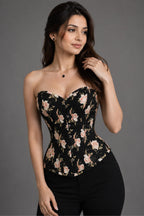 Black Bloom Floral Corset