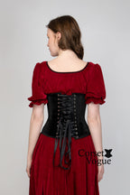 Elegant Enchantment: Black Velvet Underbust Corset
