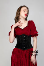 Elegant Enchantment: Black Velvet Underbust Corset