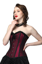 Burgundy Lily Over Bust Corset