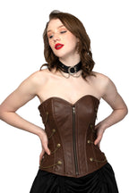 Vintage Charm: Brown Steampunk Corset
