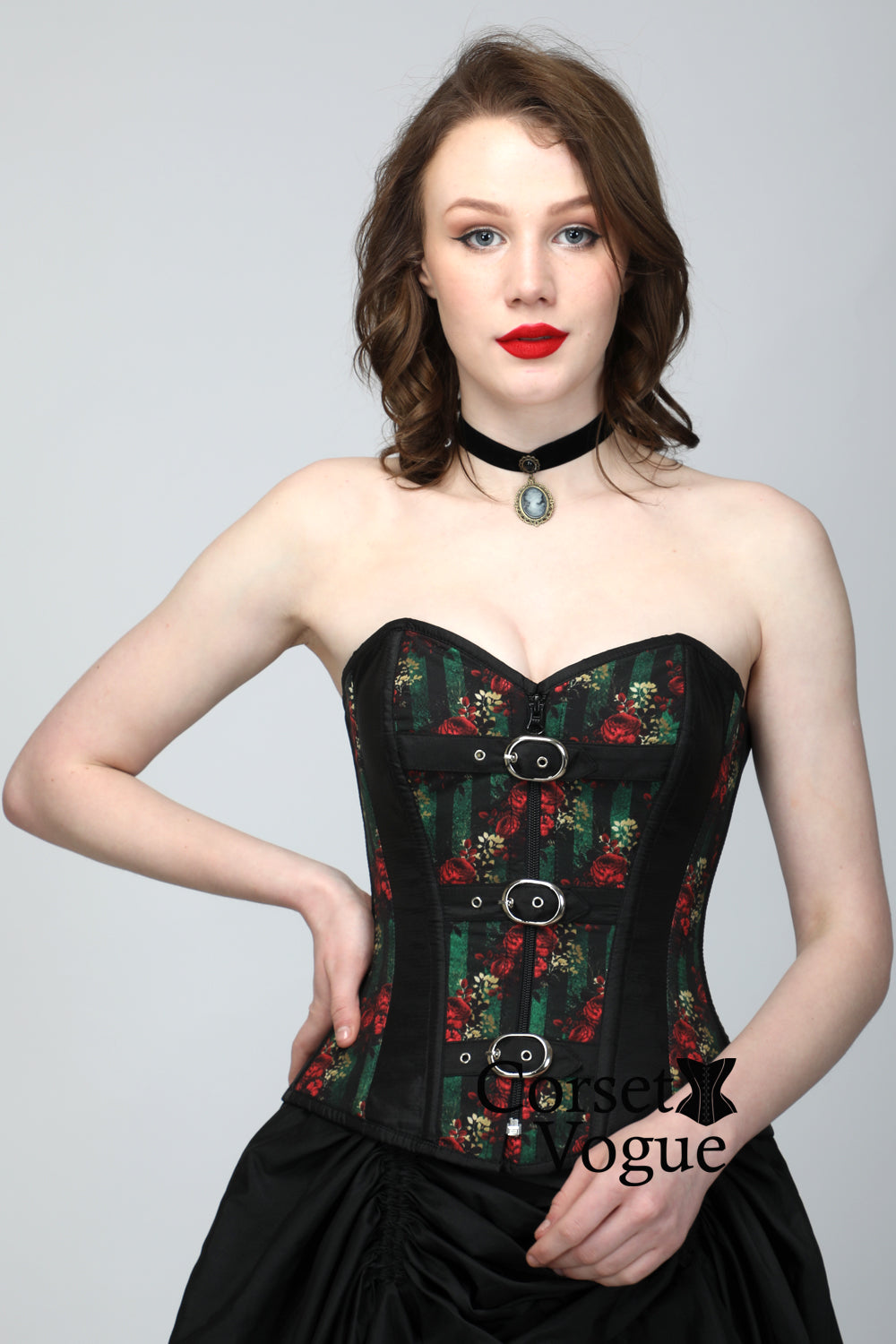 Gothic Printed Over Bust Corset