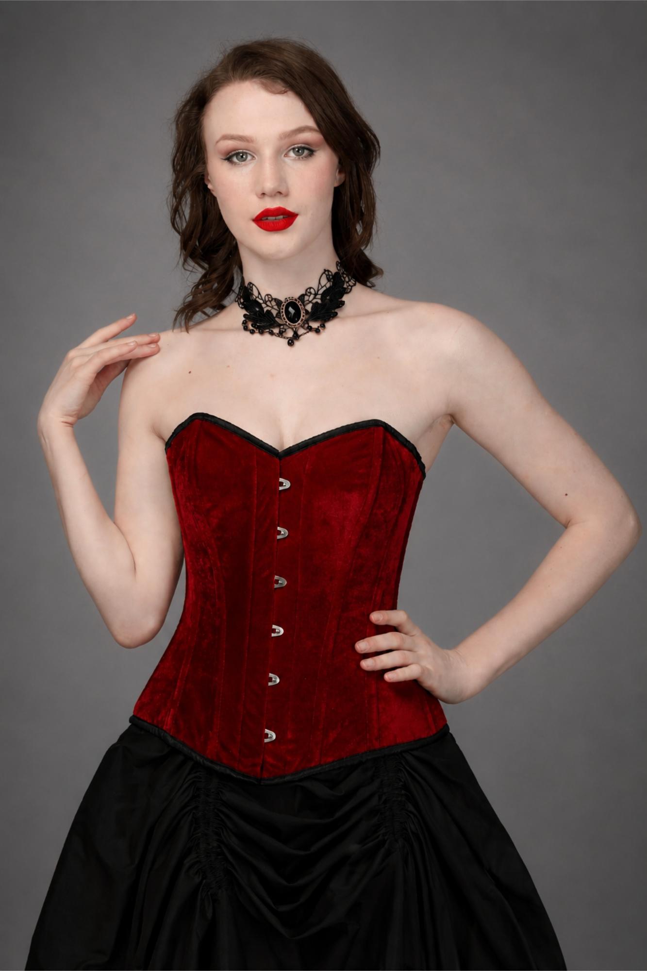 Royal Maroon Velvet Corset