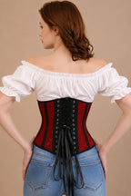 Fiery Red Mesh Underbust Corset