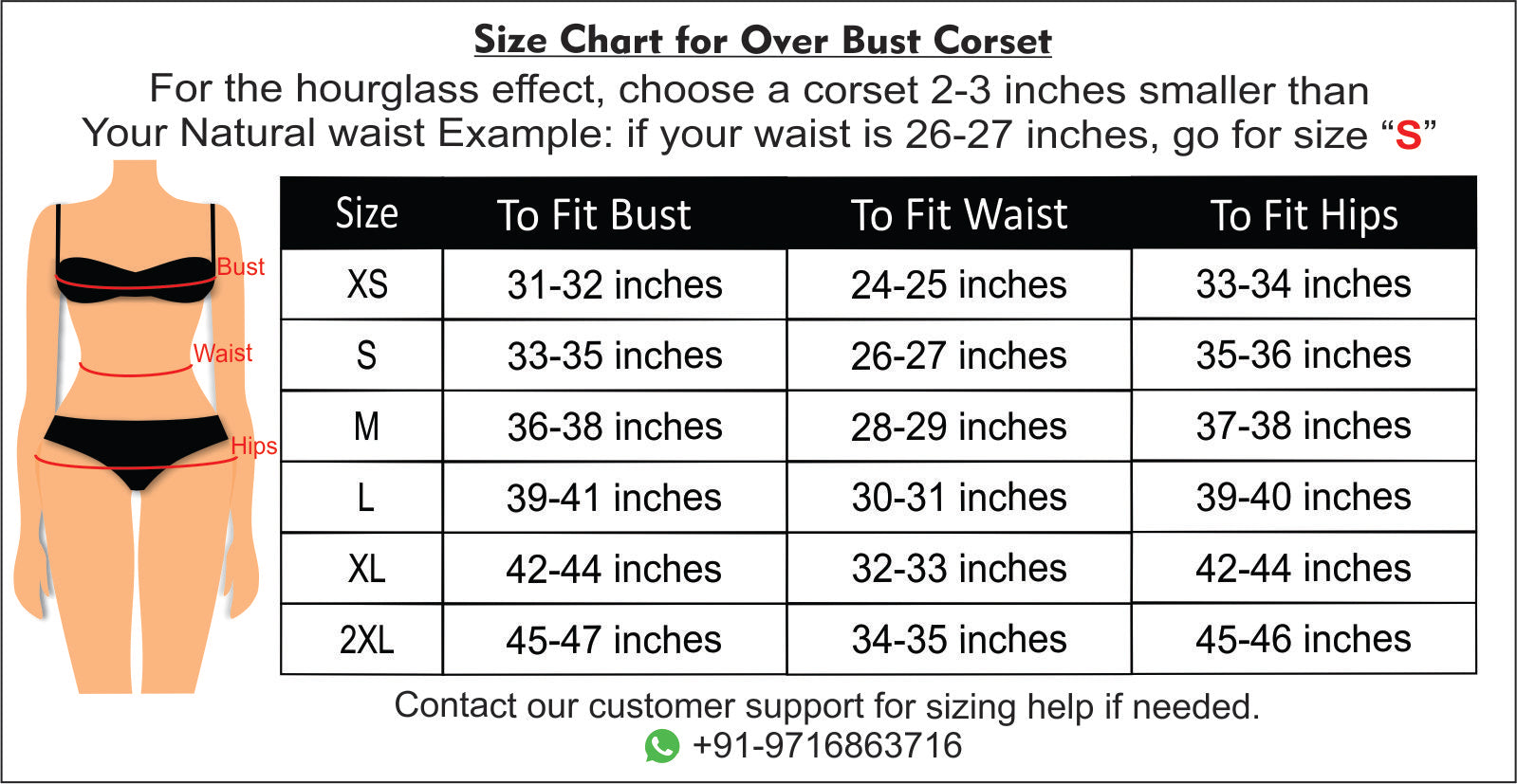 Amara Black Original Steel Boned Over Bust Corset