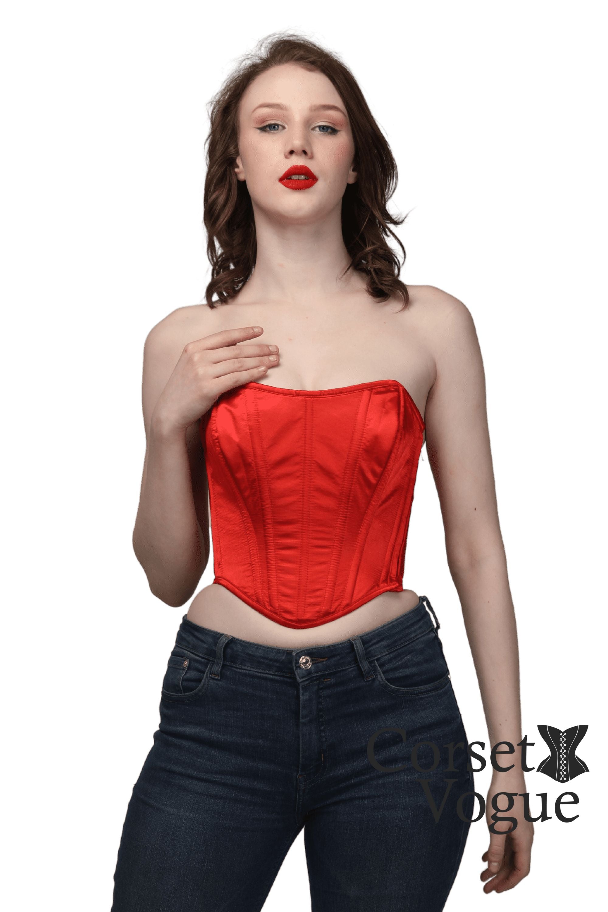 Fiery Seduction: Red Corset Top