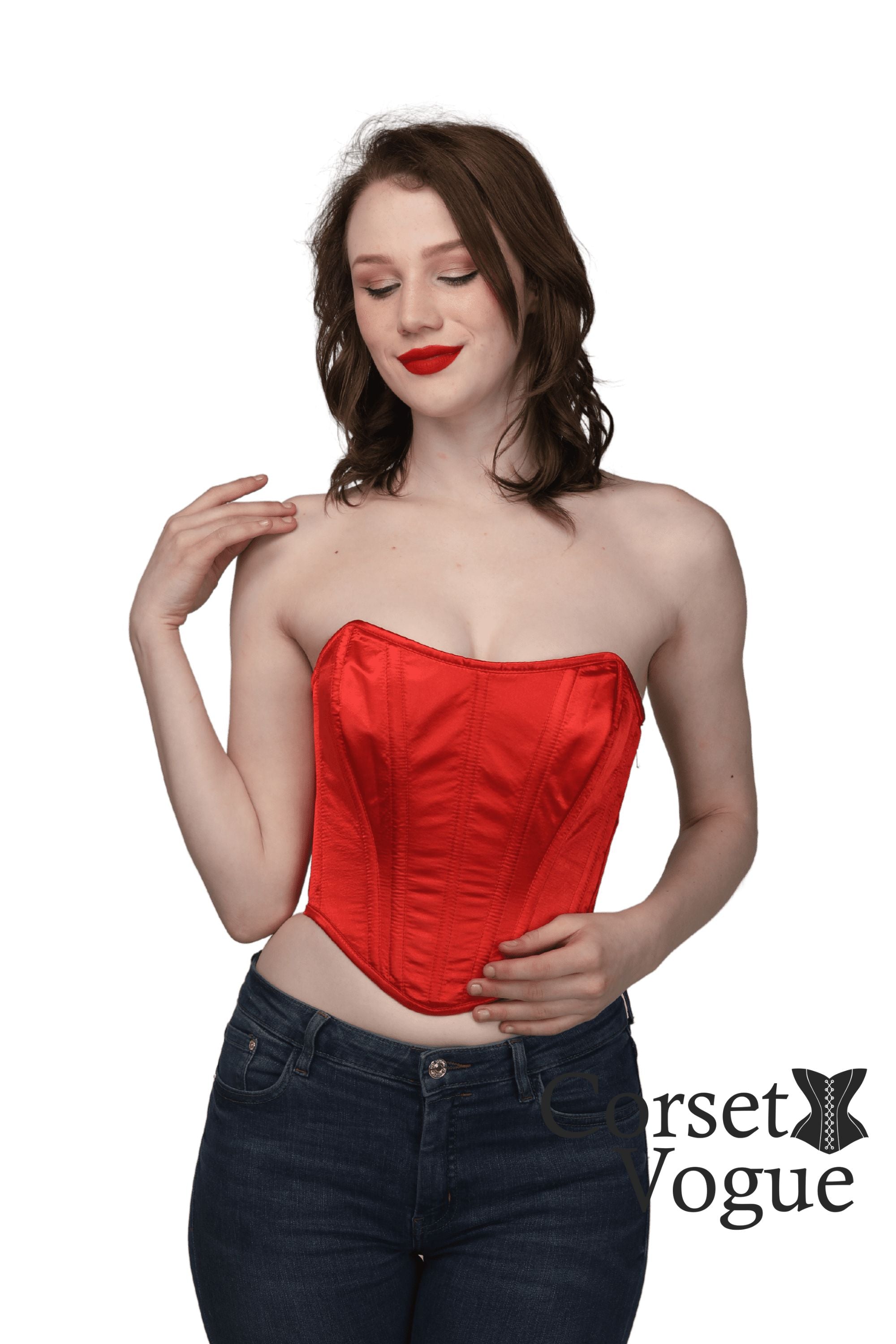 Fiery Seduction: Red Corset Top