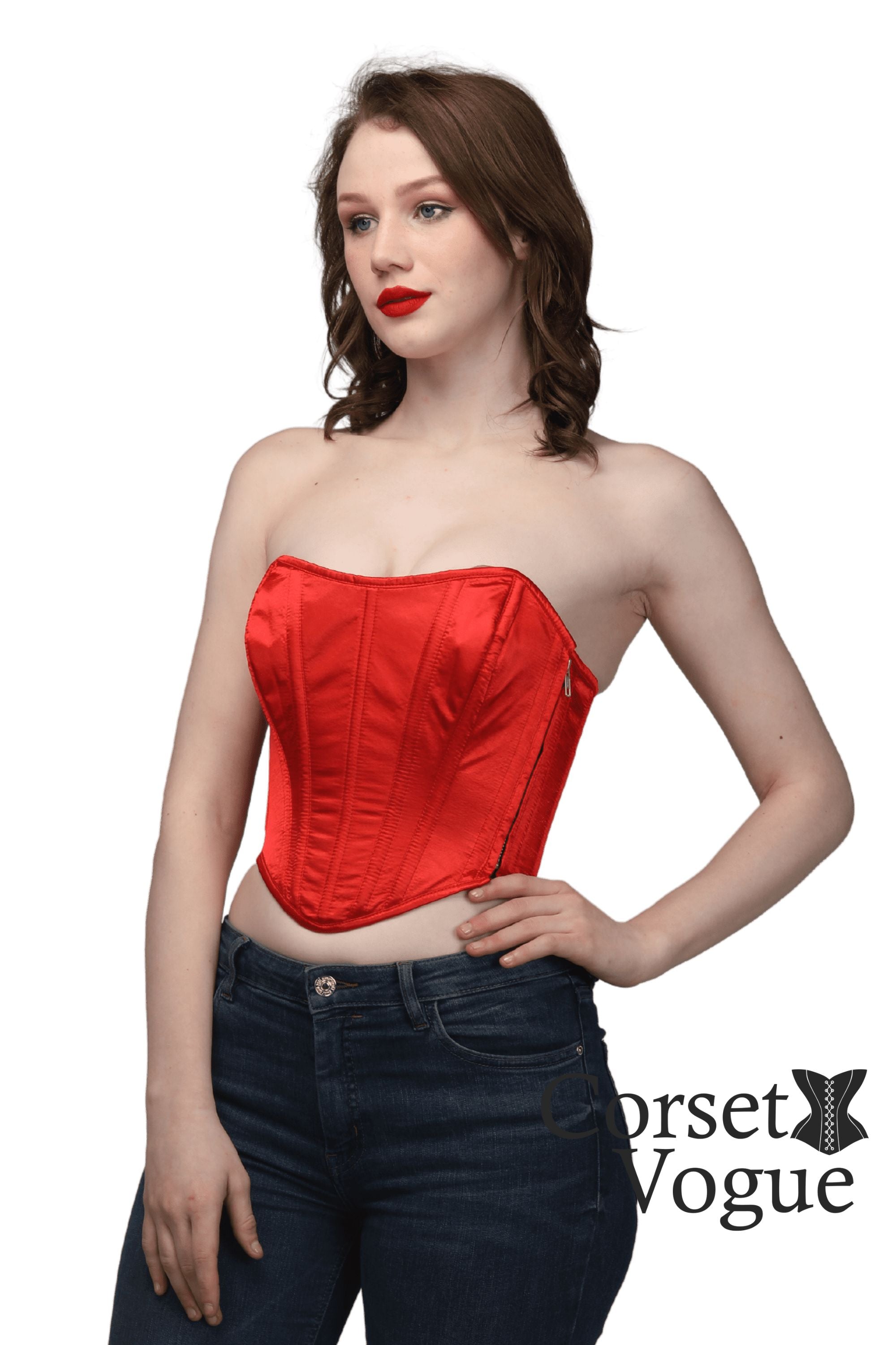Fiery Seduction: Red Corset Top