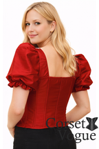 Red Corset Top for Women with Sleeves