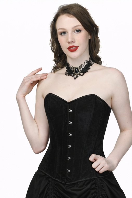 Seductive Black Velvet Over bust Corset