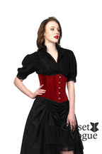 Maroon Velvet Underbust Corset