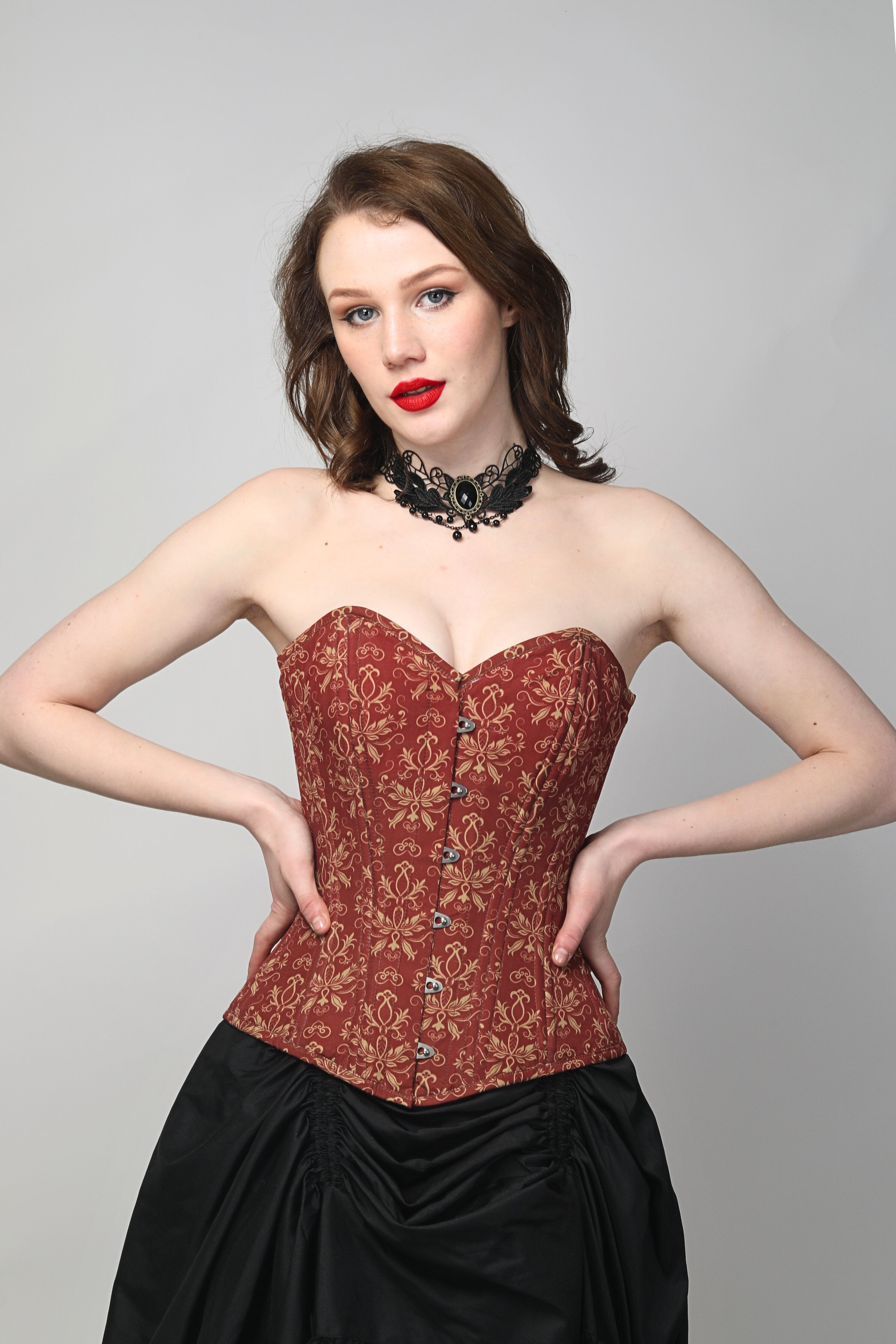 Damask Waist Cinched Corset