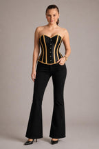 Steel-boned black overbust corset styled outfit – Corset Vogue