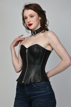 Black Faux Leather Corset