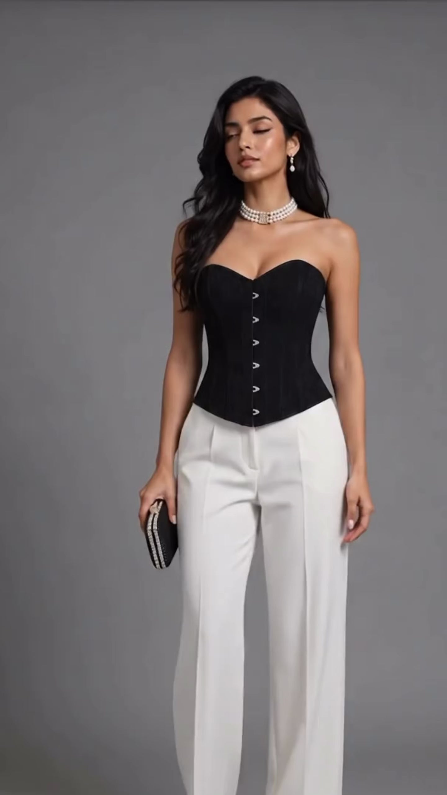 Seductive Black Velvet Over bust Corset