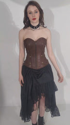Vintage Charm: Brown Steampunk Corset