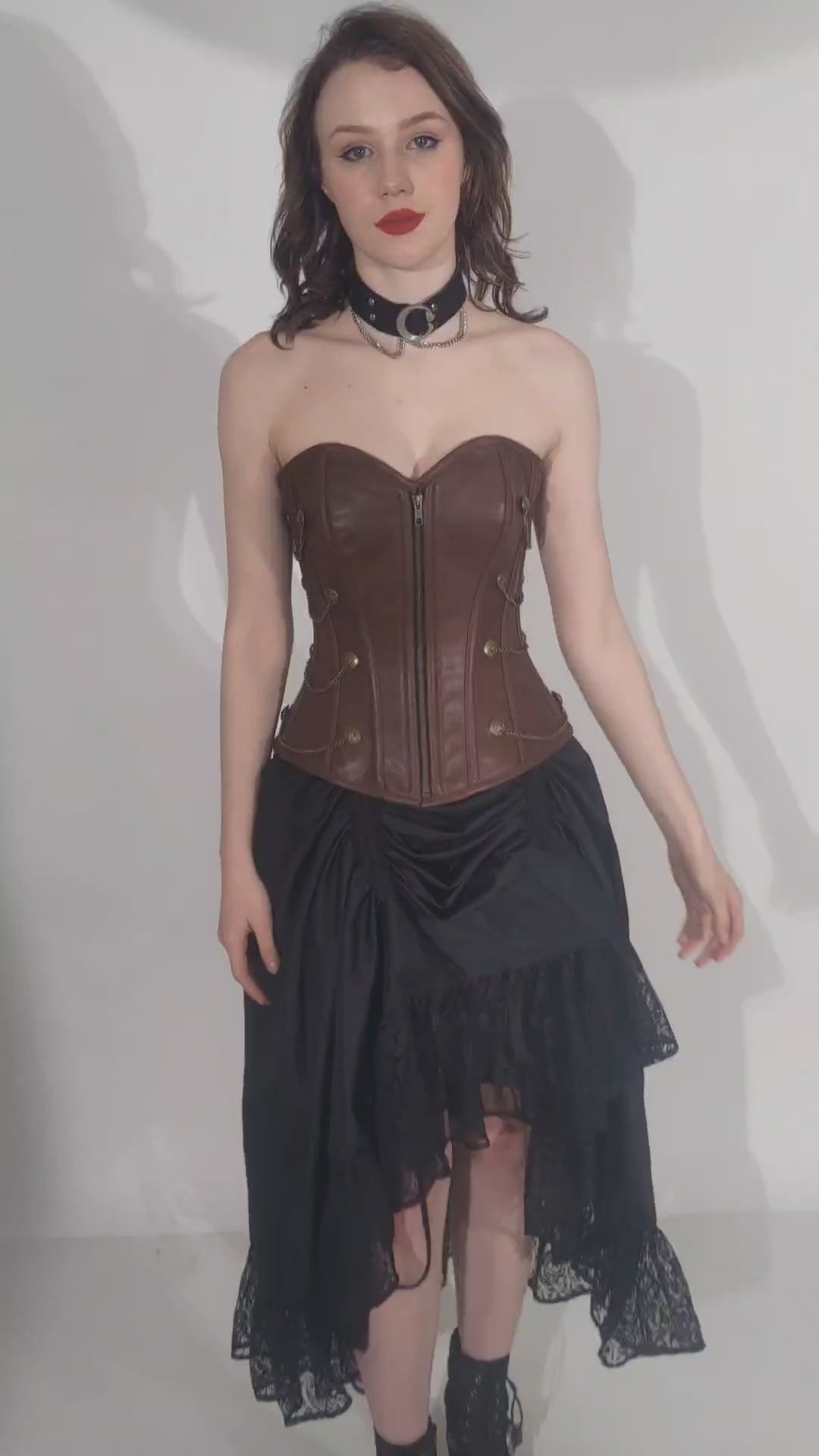 Vintage Charm: Brown Steampunk Corset