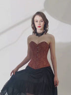 Damask Waist Cinched Corset