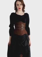 Brown Cinched Waist Buckle Corset Trainer