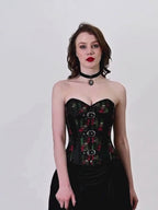 Black Floral Hourglass Corset